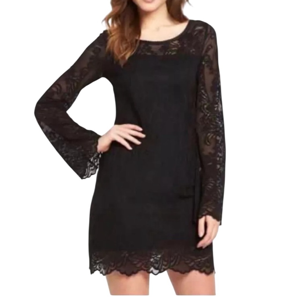 NWT Denim & Supply Ralph Lauren Black Lace Dress With Open Back, Size Large